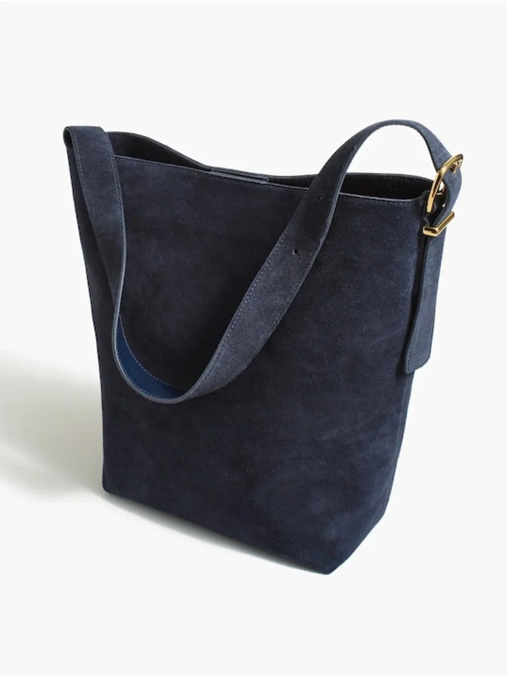 Madewell Classic Blue Suede Shoulder Tote - Bucket Bag, NWT